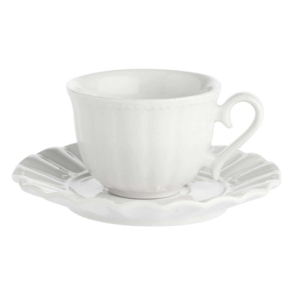 LA PORCELLANA BIANCA DUCALE Zestaw 6 filiżanek do kawy ze spodkiem 80 ml