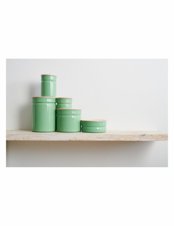 RIESS - Pojemnik kuchenny z drewnianą pokrywą 0,5l Slow Green