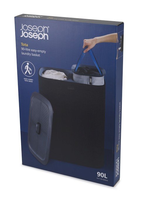 JJ-Kosz podwójny na pranie 90l. Tota Trio czarny