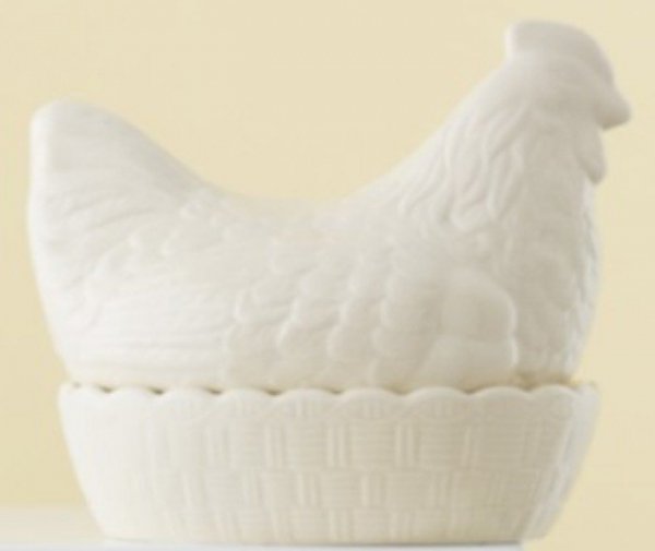 MC- Pojemnik- kura do przechowywania jaj, biała