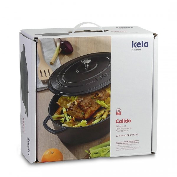 KELA-Garnek żeliwny emaliowany 2,5 l czarny Calido