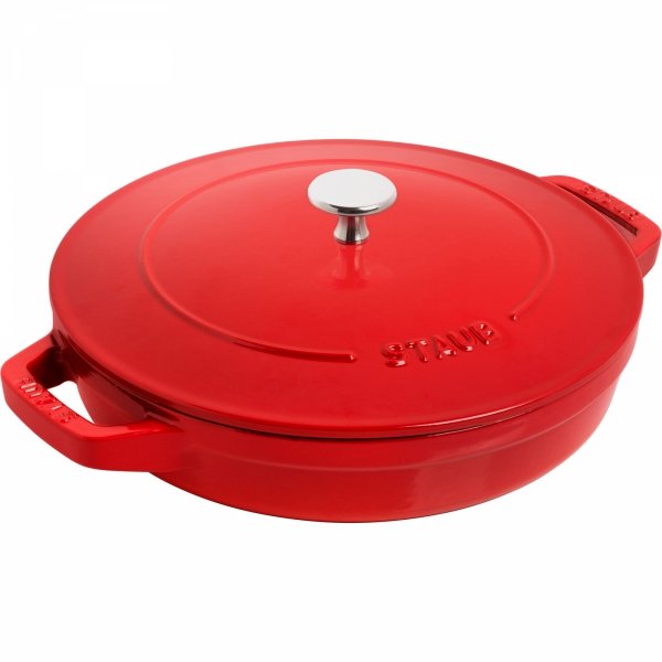 Zestaw 3 Naczyń + Pokrywka 24 Cm Czerwony Staub
