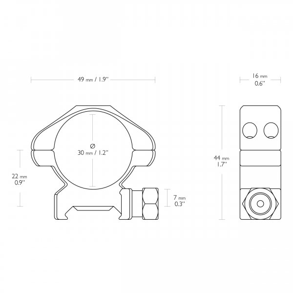 Montaż lunety Hawke Precision Steel średni 30 mm Weaver