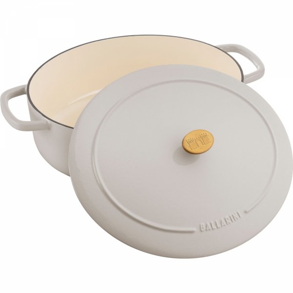 Garnek żeliwny Owalny 6.5l Kość Słoniowa Bellamonte Ballarini