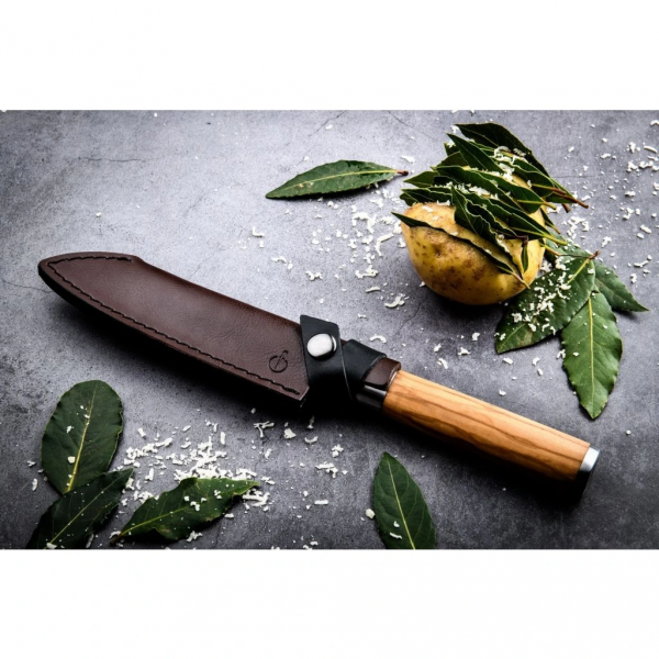 Pochwa na nóż Santoku 14 cm, skóra, Forged