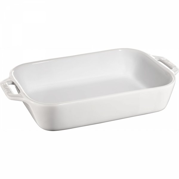 Prostokątny Półmisek Ceramiczny 2.4l Biały Cooking Staub