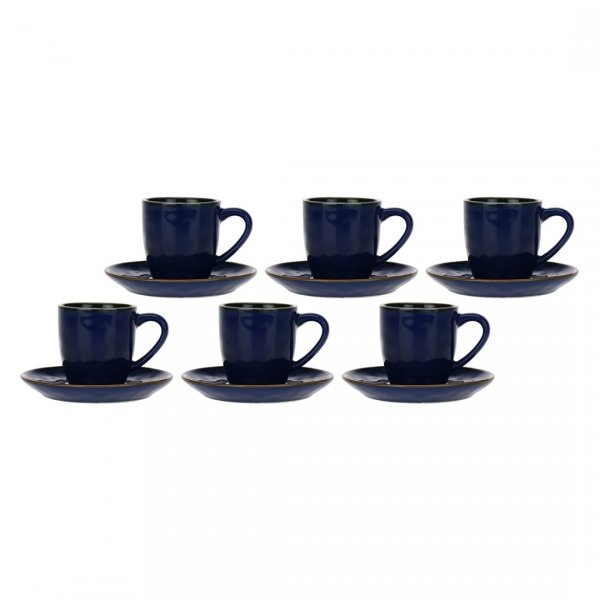 ROSE&amp;TULIPANI CONCERTO BLU COBALTO Zestaw 6 filiżanek do espresso 90 ml