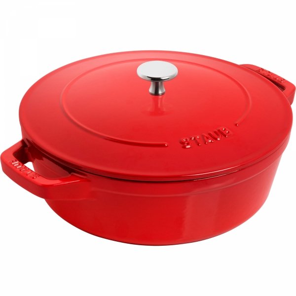 Zestaw 3 Naczyń + Pokrywka 24 Cm Czerwony Staub
