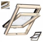 Okno Dachowe Velux GZL 1051 Uw=1,3 Drewniane Okno obrotowe z górnym otwieraniem i energooszczędnym, hartowanym pakietem szybowym
