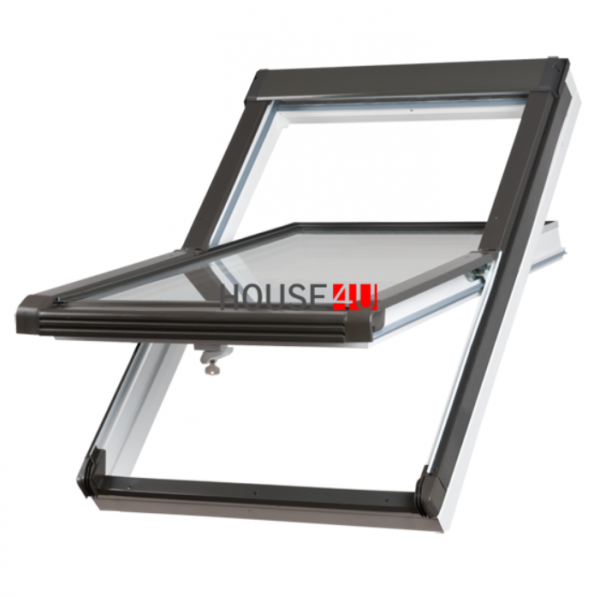 Okno Dachowe Okpol IGOV E2 2-szybowe obrotowe PVC 1, 2 W/m²K z nawiewnikiem