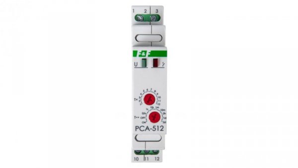Przekaźnik czasowy 1P 10A 0,1sek-576h 12-264V AC/DC opóźnione wyłączenie, PCA-512UNI