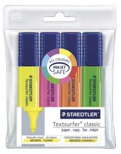 Zakreślacze TOPSTAR 4 kolorów etui STAEDTLER 364WP4