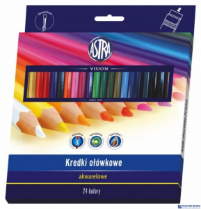 Kredki ołówkowe akwarelowe Astra 24 kolory, 312110005