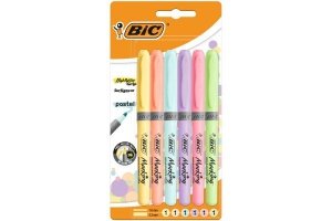 Zakreślacze BIC Highlighter Grip Pastel mix Blister 6szt, 992561