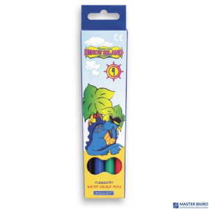 Flamastry 4 kol. szt. DINOS ISLAND FLO4ZOO GRANIT Mazaki Pisaki (X)