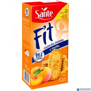 Ciasteczka owsiano-zbożowe z morelą Fit bez cukru (6x4szt.) 300g SANTE