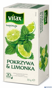 Herbata VITAX INSPIRATIONS Pokrzywa & Limonka 20t *1,65g ziołowa bez zawieszki