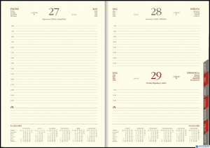 Kalendarz B5 dzienny CROSS z gumka azurowa datówka czerwony