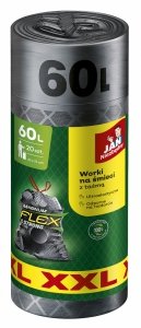 JAN NIEZBĘDNY Worki na śmieci magnum flex z taśmą 60l 20szt. szare 353487