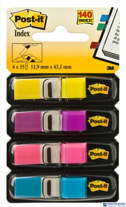 Zakładki indeksujące POST-IT 12x43mm neonowe 683-4AB 4x35szt 3M