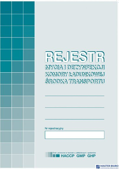 H-91-3 Rejestr mycia i dezynfekcji komory ładunkowej MICHALCZYK