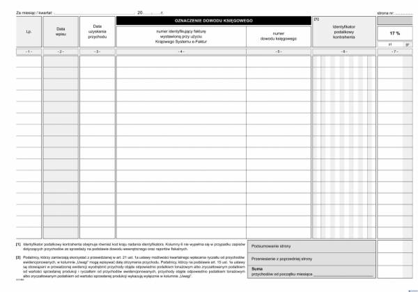 Ewidencja przychodów R_2, A4, 32 strony, Michalczyk i Prokop
