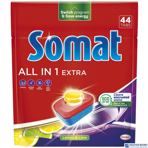SOMAT Tabletki do zmywarki 44 szt. All in one Extra  Lemon 09251