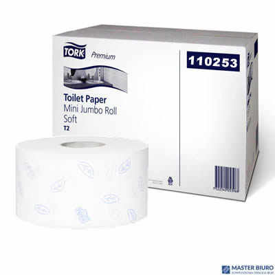 Papier toaletowy Tork PREMIUM mini jumbo, 2 warstwy, kolor biały, makulatura, 170m, (12) system T2 110253