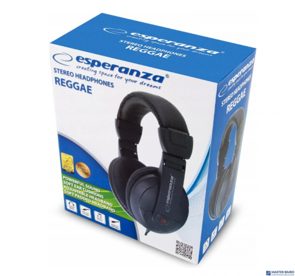 Słuchawki ESPERANZA REGGAE czarne EH120 przewodowe