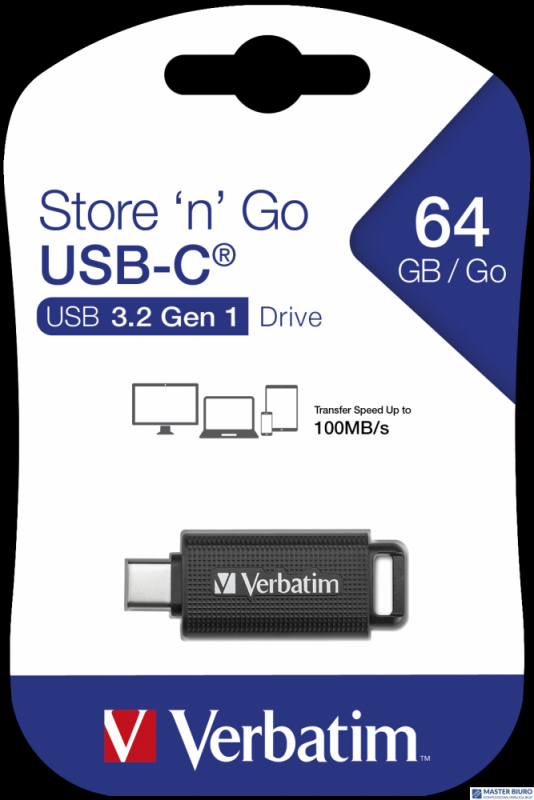 Pamięć Pendrive VERBATIM 64GB USB-C 3.2 GEN1 czarny 49458