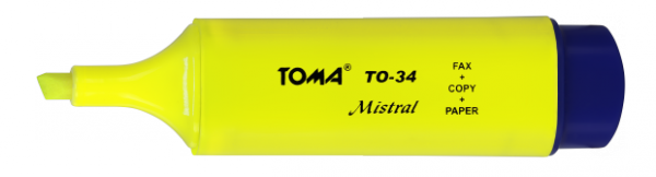 Zakreślacz MISTRAL, szeroka końcówka 1-5mm, żółty TO-334 Toma