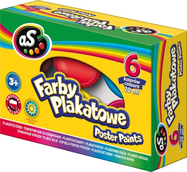 Farby plakatowe AS 6 kolorów - 20 ml, 301219001