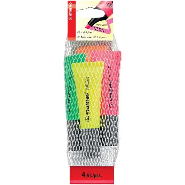 Zakreślacz NEON 4kol żółty/ziel/pomar/róż  72/4-1 STABILO