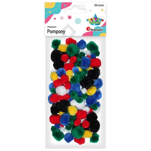Pompony 68 sztuk mix kolorów 282919 TITANUM