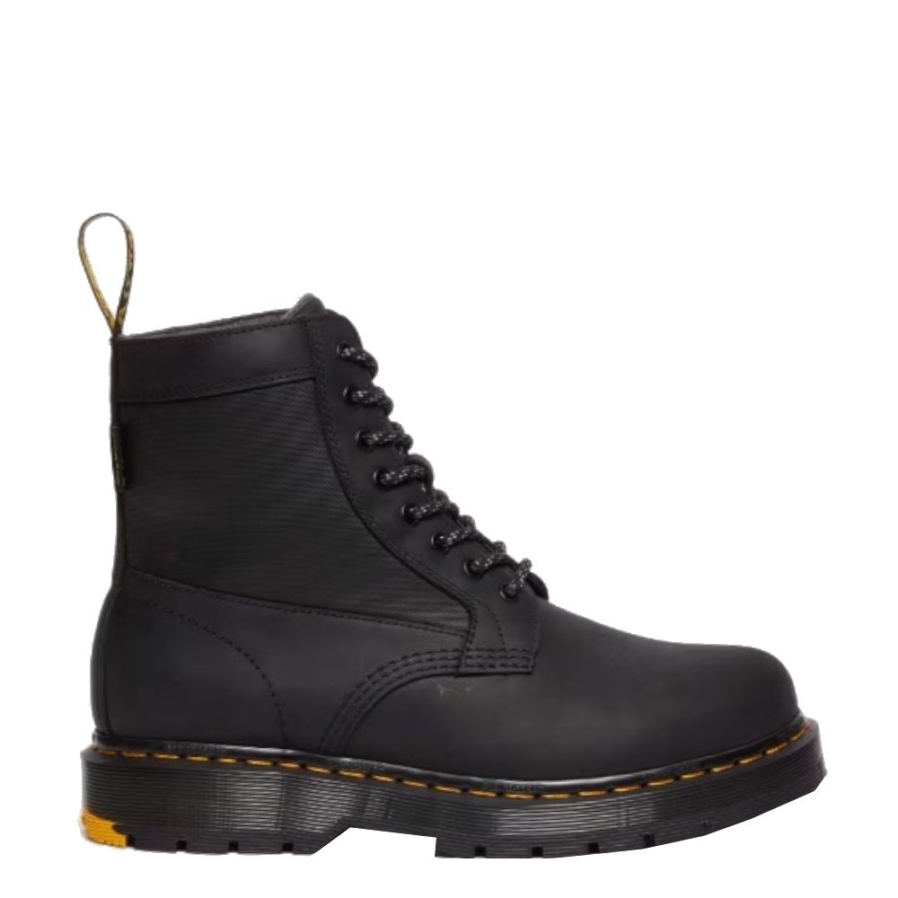Dr. Martens 31190001 Stivale 8 Occhielli Uomo, Pelle Black Connection WP E Nylon, Taglia EU 37