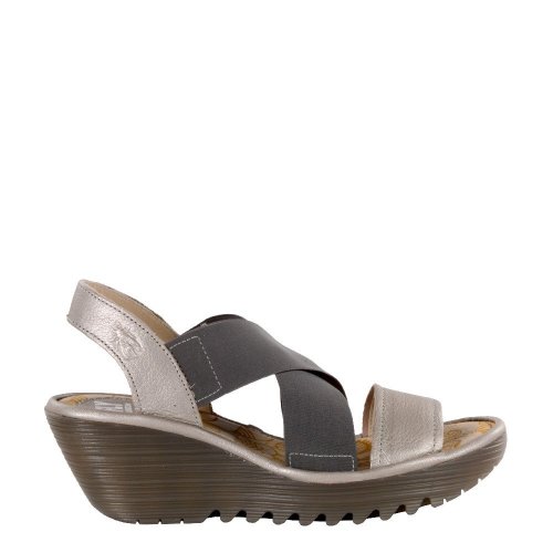 Sandały Fly London YAJI 888 Silver Borgogna P500888004
