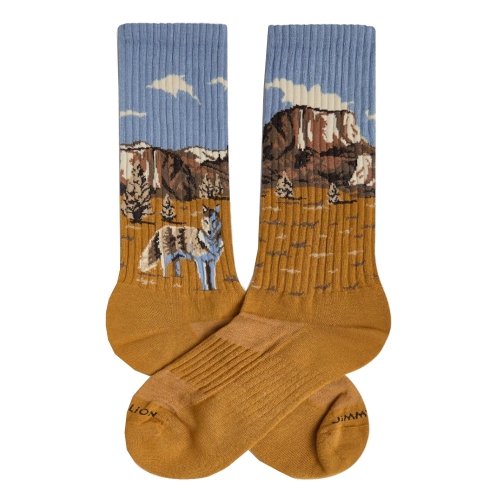 Skarpety bawełniane Jimmy Lion WOLF TRAIL brązowy