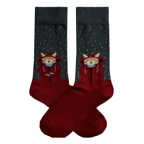 Skarpety bawełniane Jimmy Lion RAINING CAT szary