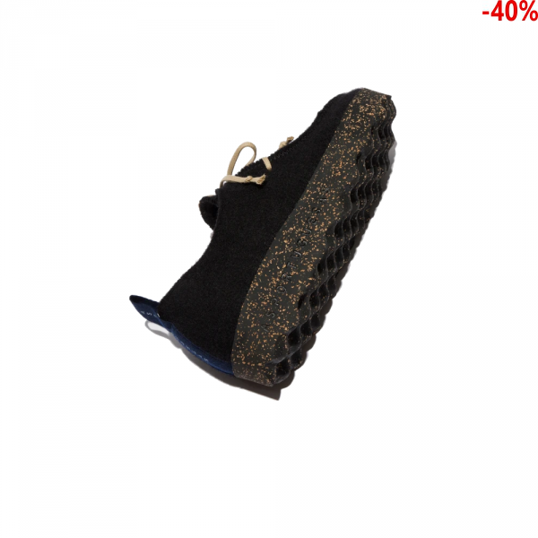 Półbuty Asportuguesas CHAT Black Tweed Felt P018060000