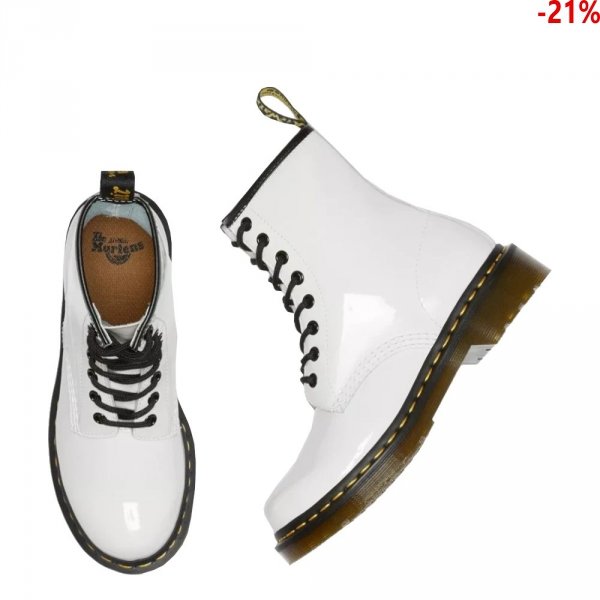 Buty Dr. Martens 1460 W White Patent Lamper