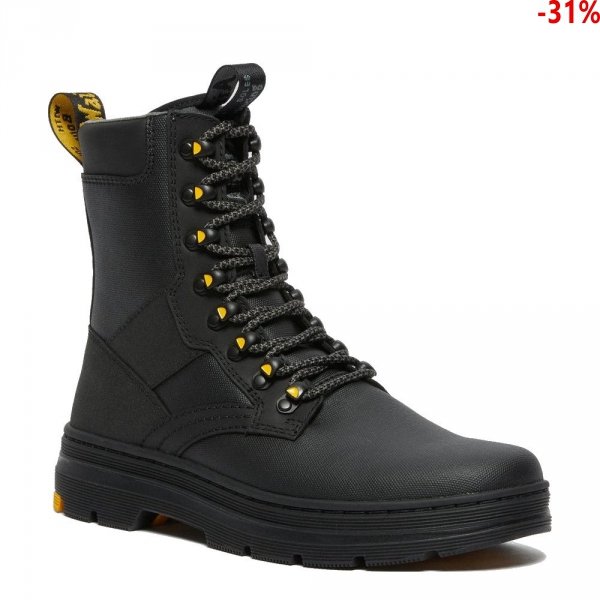 Buty Dr. Martens IOWA UTILITY BOOTS Black Coated Canvas Iceberg WP 27117001 Wodoodporne