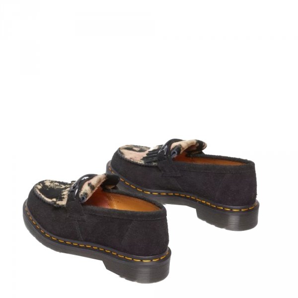 Półbuty Dr. Martens ADRIAN SNAFFLE  Black Long Napped Suede &amp; Black/Beige Contrast Hair On 31895779