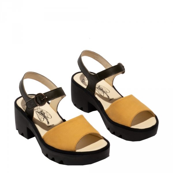 Sandały Fly London TULL 503 Bumblebee/Khaki Cupido/Mousse P501503005