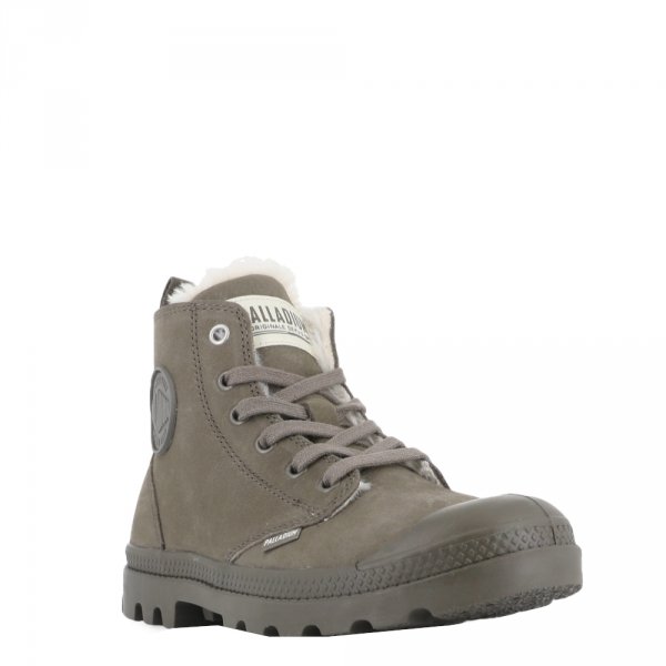 Trapery Palladium PAMPA HI ZIP WL skórzane szary 95982-281