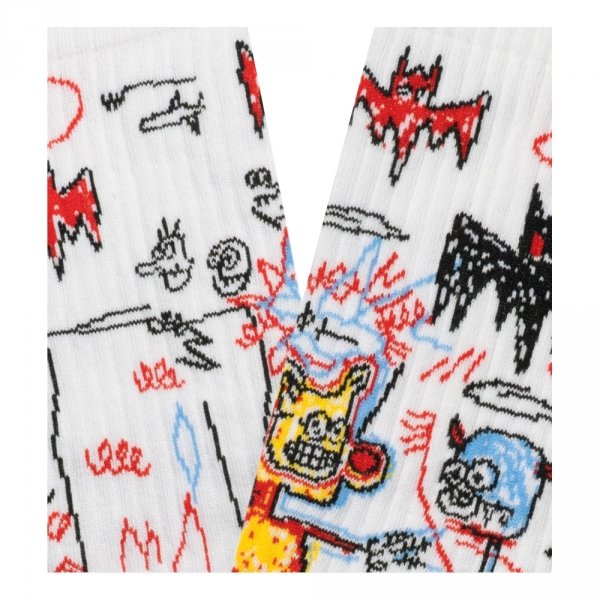 Skarpety Jimmy Lion BASQUIAT BATMAN White