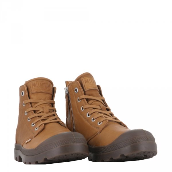 Buty Palladium PAMPA ZIP LEATHER ESS skórzane brązowy 76888-252