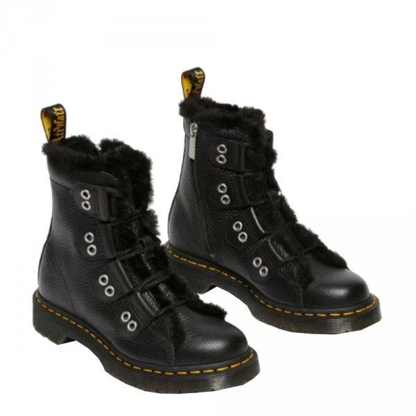 1460 LTT FL Black Milled Nappa &amp; Black Wanama &amp; Black Milo Fur 31876001