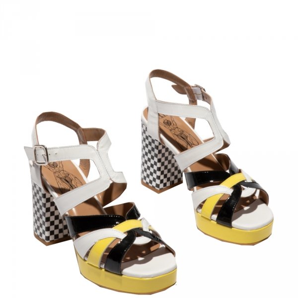 Sandały damskie Fly London ETIR 455 skórzane multikolor P145455002