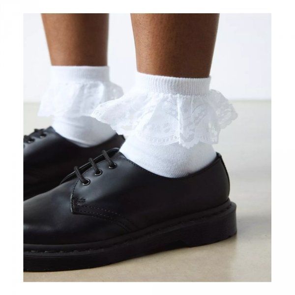 Skarpety Dr. Martens FRILL SOCK White Organic AD097100
