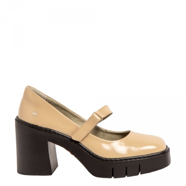 Półbuty damskie The Art Company 1977 BERNA skórzane beżowy